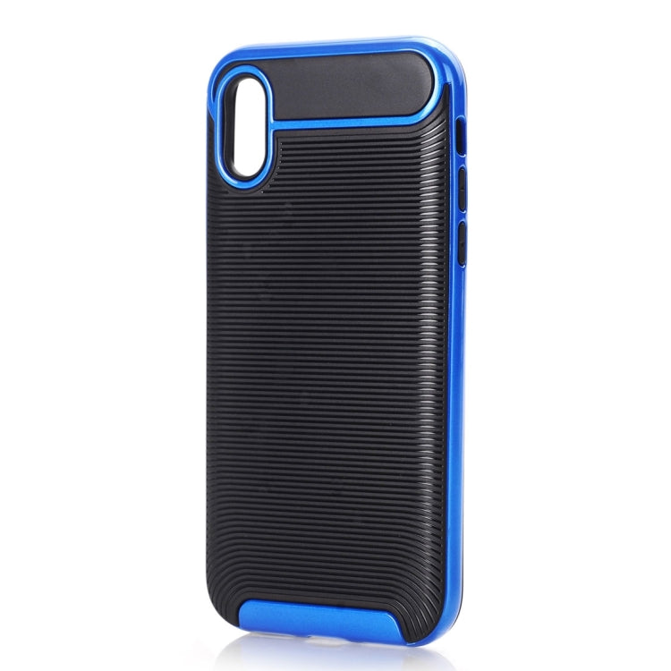 For iPhone X / XS Carbon Fiber TPU + Color Hemming PC Detachable Combination Case