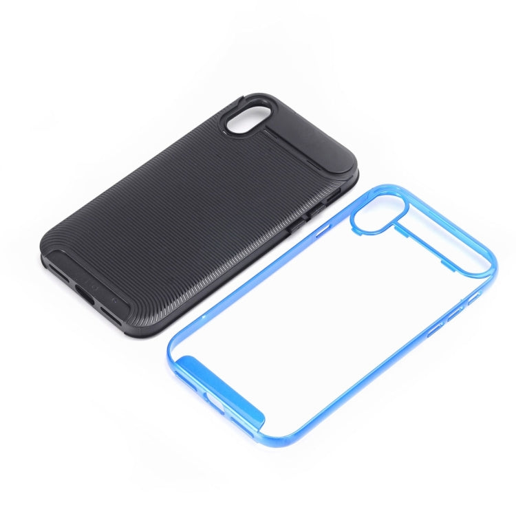 For iPhone X / XS Carbon Fiber TPU + Color Hemming PC Detachable Combination Case