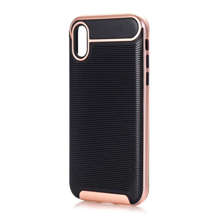 For iPhone X / XS Carbon Fiber TPU + Color Hemming PC Detachable Combination Case
