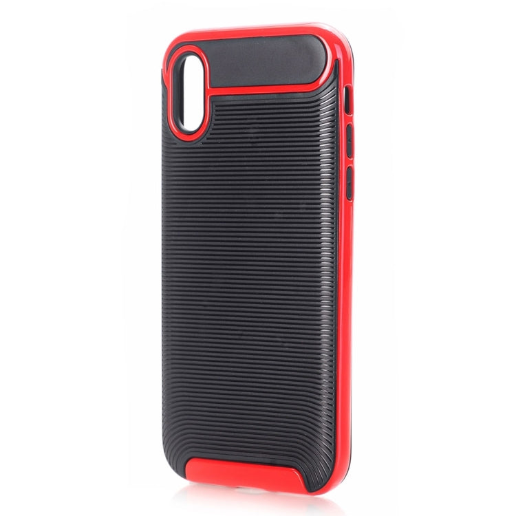 For iPhone X / XS Carbon Fiber TPU + Color Hemming PC Detachable Combination Case