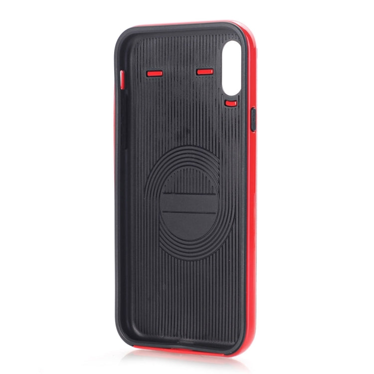 For iPhone X / XS Carbon Fiber TPU + Color Hemming PC Detachable Combination Case
