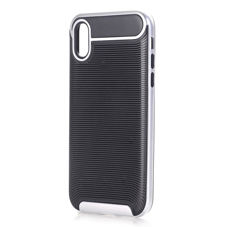 For iPhone X / XS Carbon Fiber TPU + Color Hemming PC Detachable Combination Case