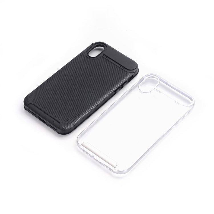 For iPhone X / XS Carbon Fiber TPU + Color Hemming PC Detachable Combination Case