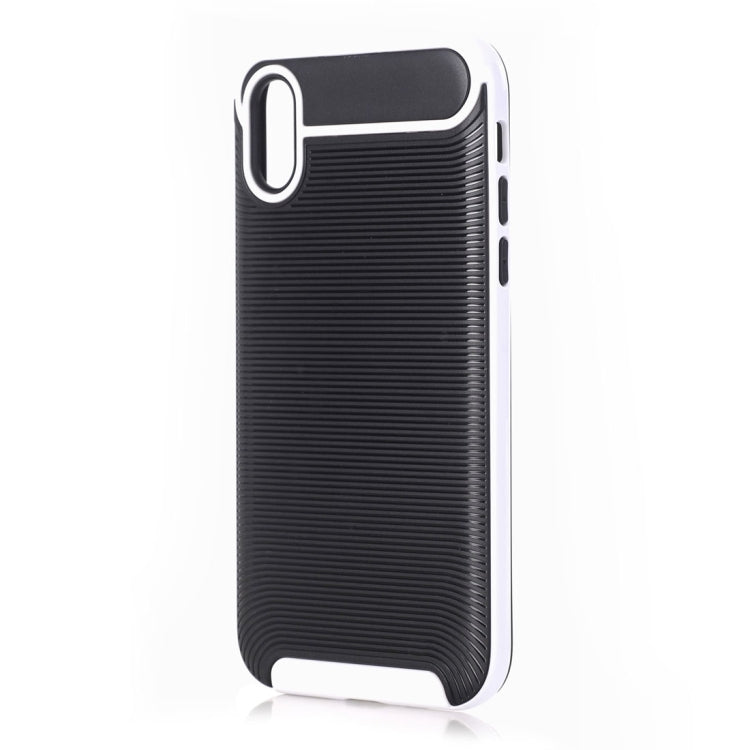For iPhone X / XS Carbon Fiber TPU + Color Hemming PC Detachable Combination Case