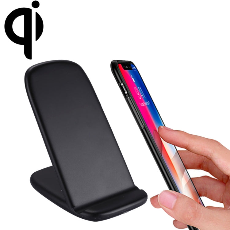 H7 Double Coils Fast Charging Wireless Charger Stand with Micro USB Cable, For iPhone, Galaxy, Huawei, Xiaomi, LG, HTC and Other Smart Phones (Black)