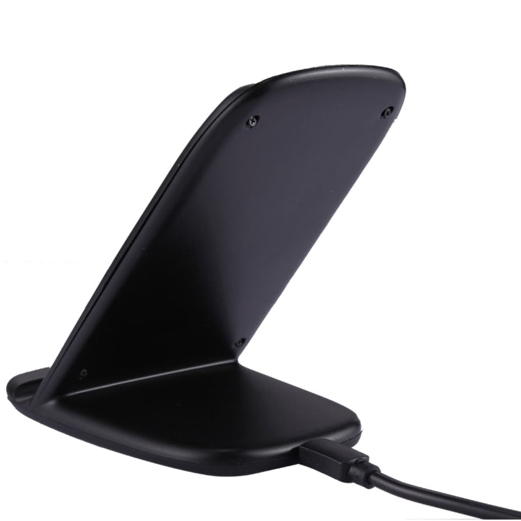 H7 Double Coils Fast Charging Wireless Charger Stand with Micro USB Cable, For iPhone, Galaxy, Huawei, Xiaomi, LG, HTC and Other Smart Phones (Black)