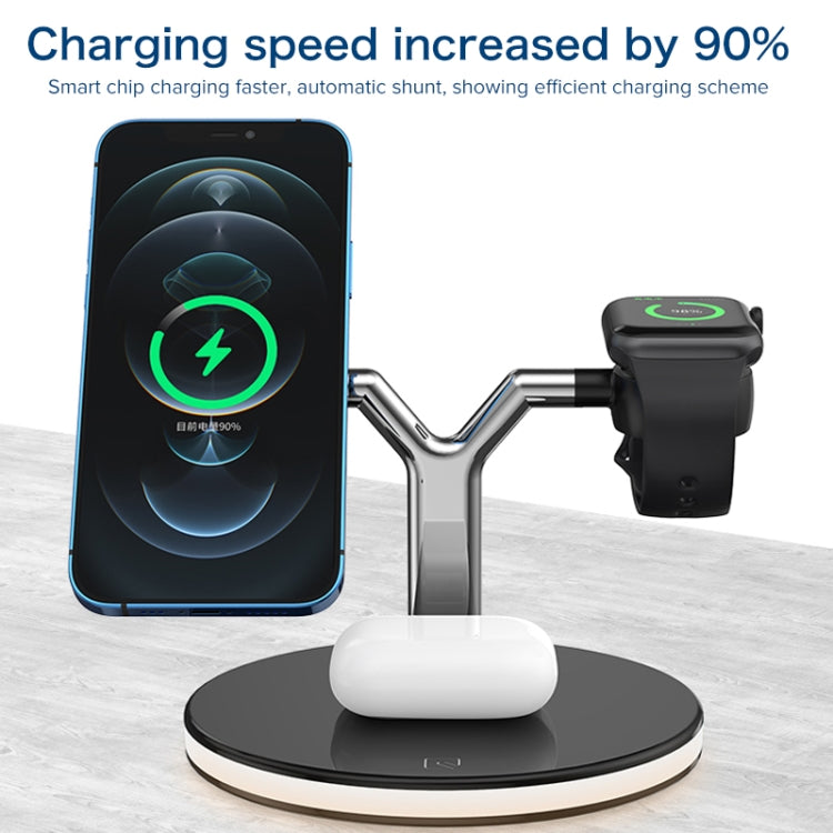 3 in 1 15W Multi-function Magnetic Wireless Charger for Mobile Phones & Apple Watches & AirPods