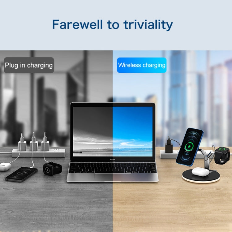 3 in 1 15W Multi-function Magnetic Wireless Charger for Mobile Phones & Apple Watches & AirPods
