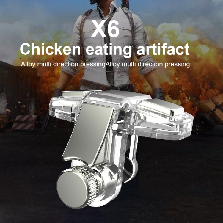 X6 1 Pair Eating Chicken Four Fingers Six Keys Auxiliary Button Game Handle