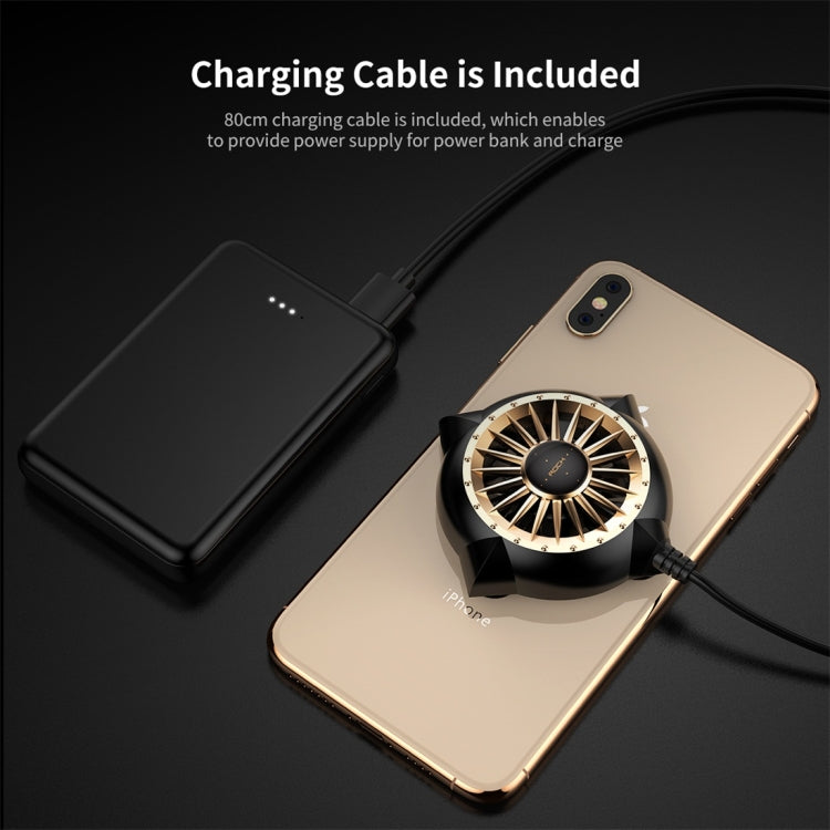 ROCK Sucker Mobile Phone Heat Dissipation Cooling Fan(Black Gold)