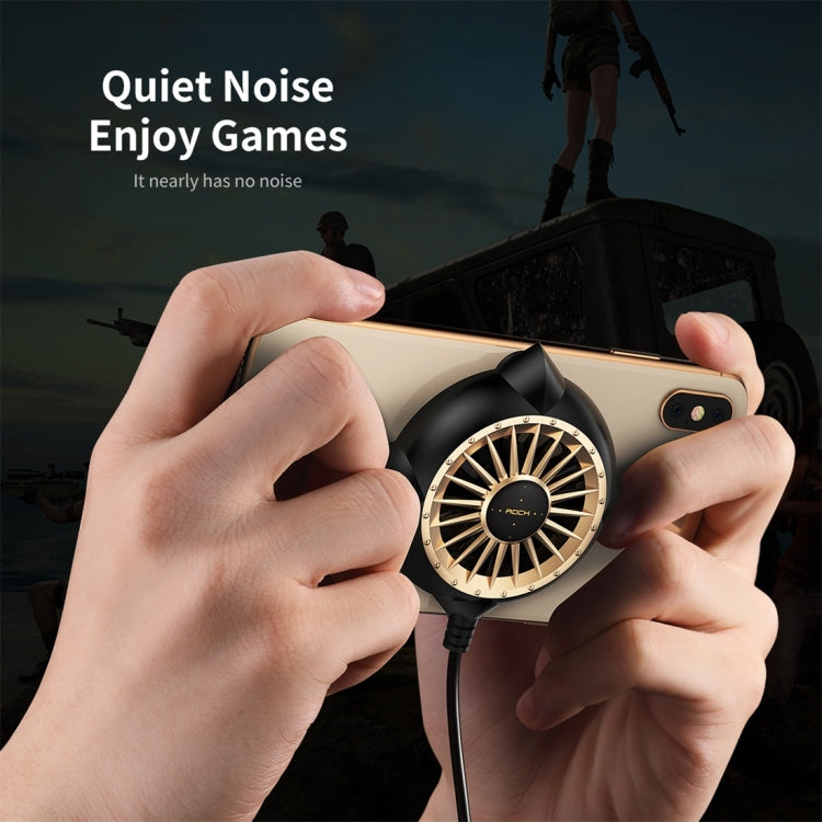 ROCK Sucker Mobile Phone Heat Dissipation Cooling Fan(Black Gold)