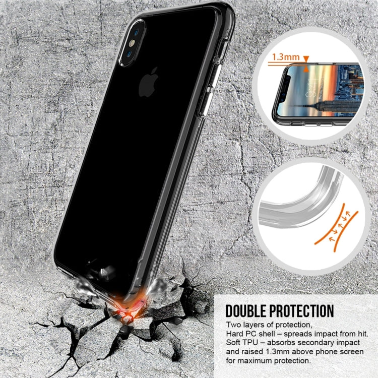 For iPhone X / XS PC + TPU Transparent Shockproof Protective Back Cover Case