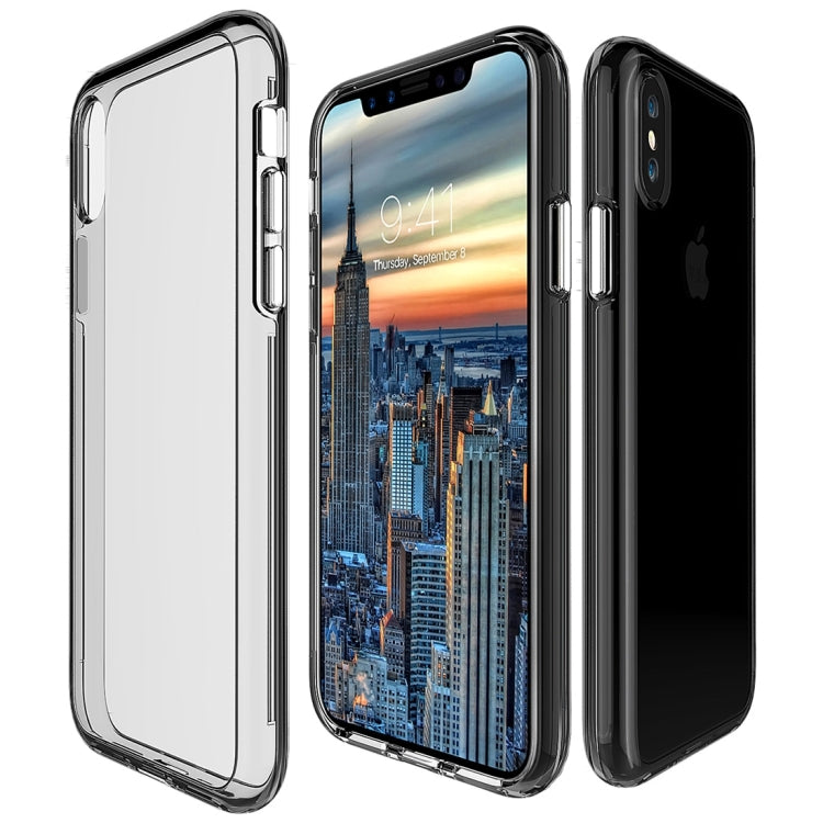 For iPhone X / XS PC + TPU Transparent Shockproof Protective Back Cover Case