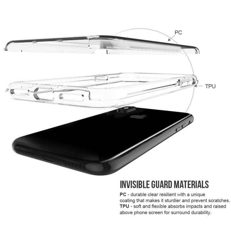 For iPhone X / XS PC + TPU Transparent Shockproof Protective Back Cover Case