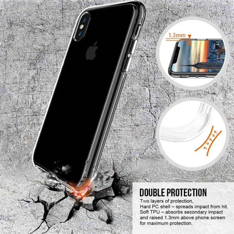 For iPhone X / XS PC + TPU Transparent Shockproof Protective Back Cover Case