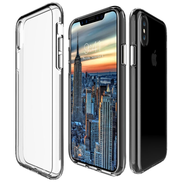 For iPhone X / XS PC + TPU Transparent Shockproof Protective Back Cover Case