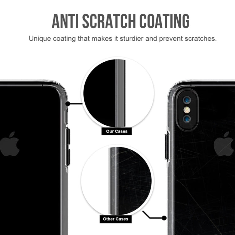 For iPhone X / XS PC + TPU Transparent Shockproof Protective Back Cover Case