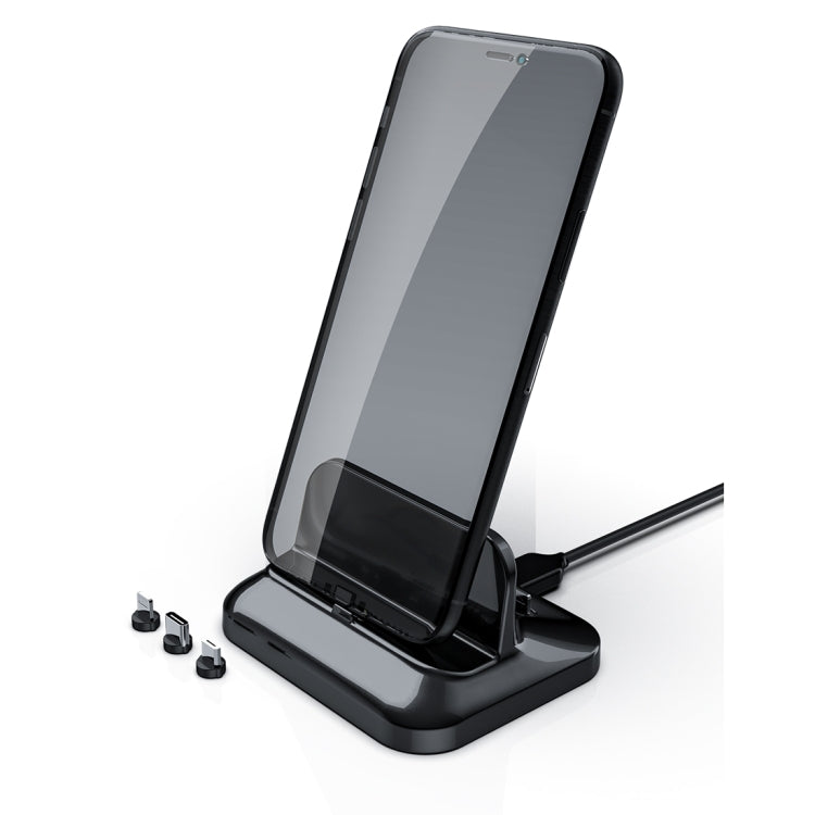 XBX-02 Wireless Charger, With Type-C & Micro USB & 8 Pin Interface, For iPhone, AirPods and Other Android Phones (Black)