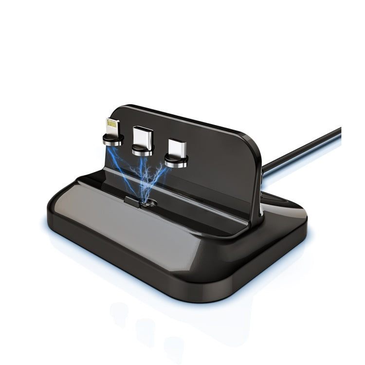 XBX-02 Wireless Charger, With Type-C & Micro USB & 8 Pin Interface, For iPhone, AirPods and Other Android Phones (Black)