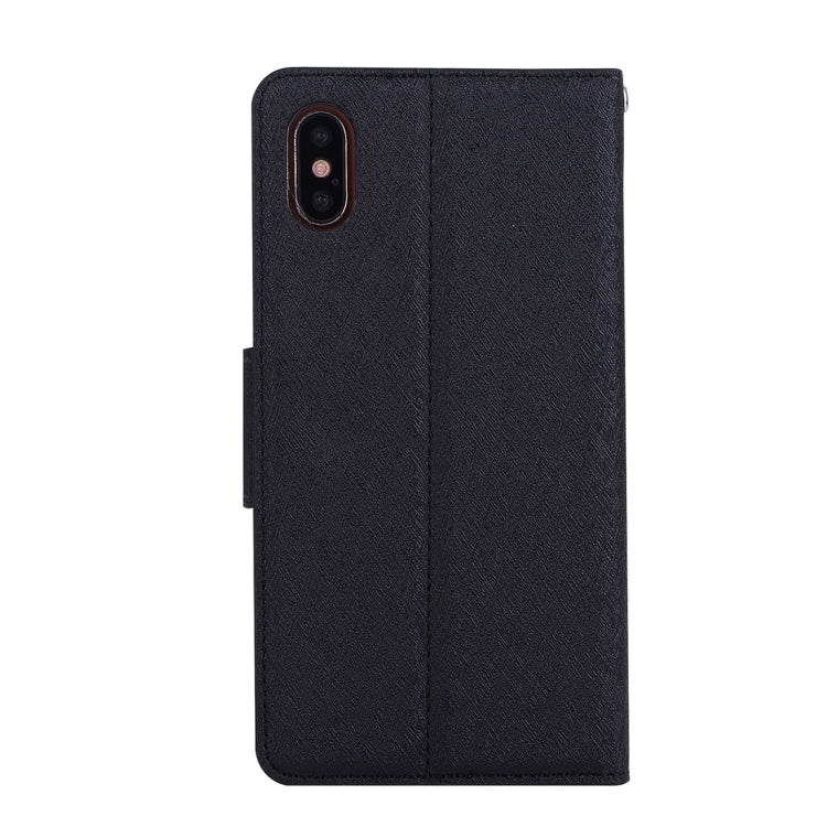For iPhone X / XS Silk Texture Horizontal Flip Leather Case with Holder & Card Slots & Wallet & Photo Frame