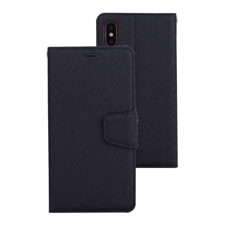 For iPhone X / XS Silk Texture Horizontal Flip Leather Case with Holder & Card Slots & Wallet & Photo Frame
