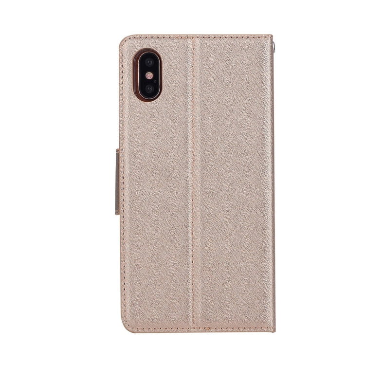 For iPhone X / XS Silk Texture Horizontal Flip Leather Case with Holder & Card Slots & Wallet & Photo Frame