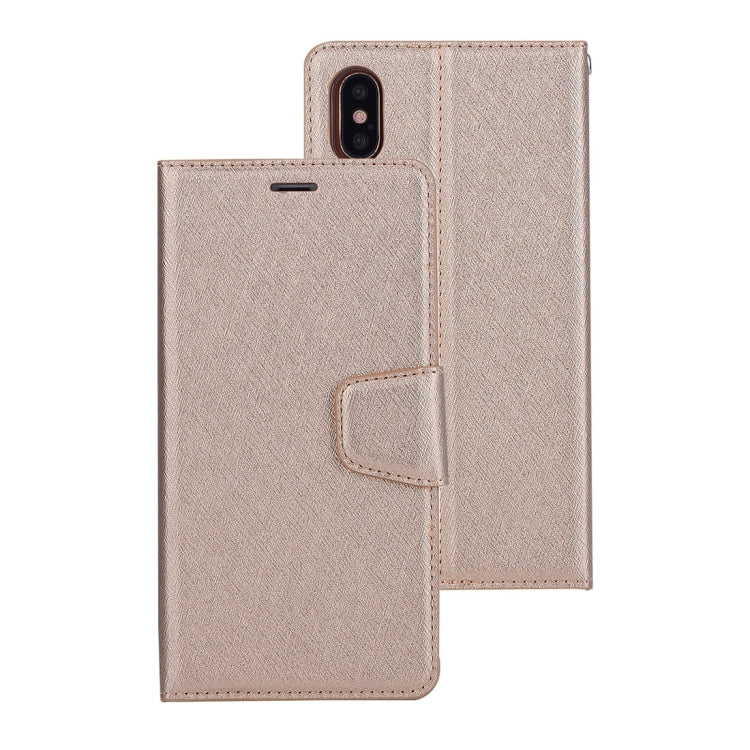 For iPhone X / XS Silk Texture Horizontal Flip Leather Case with Holder & Card Slots & Wallet & Photo Frame
