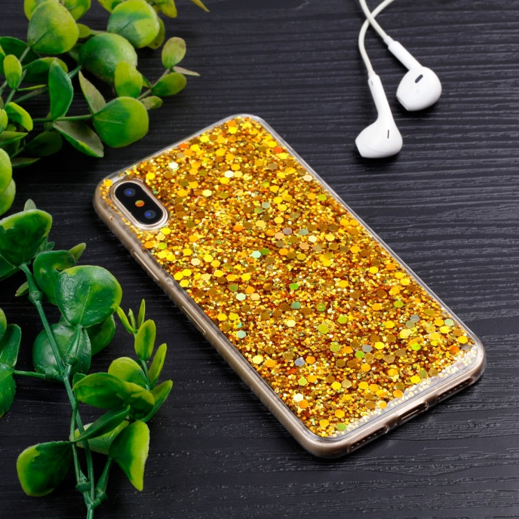 For iPhone X / XS Colorful Glitter Powder Style Protective Soft case
