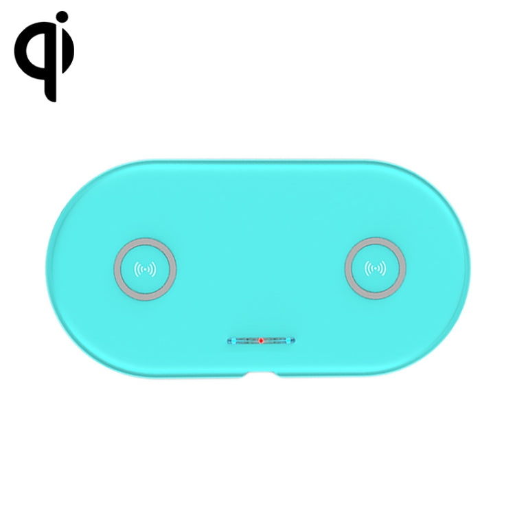 HT-02 10W 5V / 9V Wireless Dual Mobile Phone Charging Charger Base for All Support the QI Standard Mobile Phones
