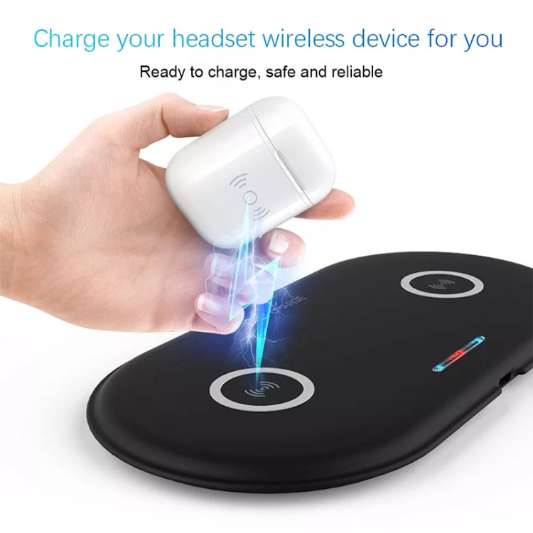 HT-02 10W 5V / 9V Wireless Dual Mobile Phone Charging Charger Base for All Support the QI Standard Mobile Phones