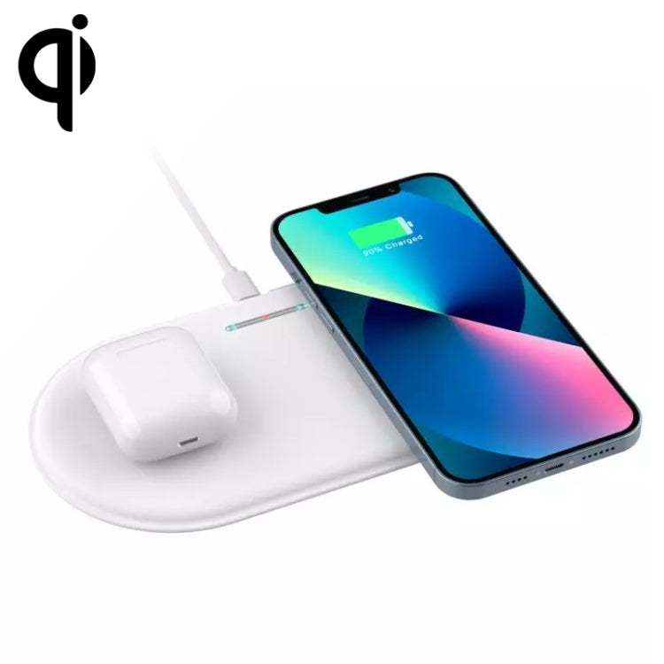 HT-02 10W 5V / 9V Wireless Dual Mobile Phone Charging Charger Base for All Support the QI Standard Mobile Phones