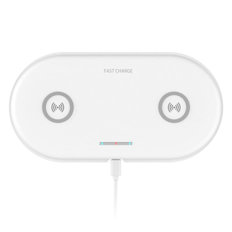 HT-02 10W 5V / 9V Wireless Dual Mobile Phone Charging Charger Base for All Support the QI Standard Mobile Phones