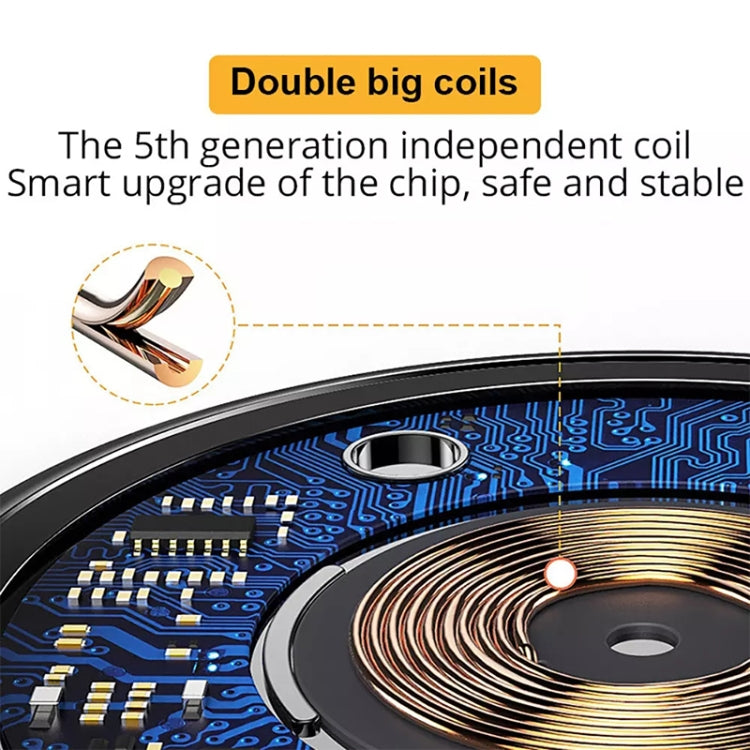 HT-02 10W 5V / 9V Wireless Dual Mobile Phone Charging Charger Base for All Support the QI Standard Mobile Phones