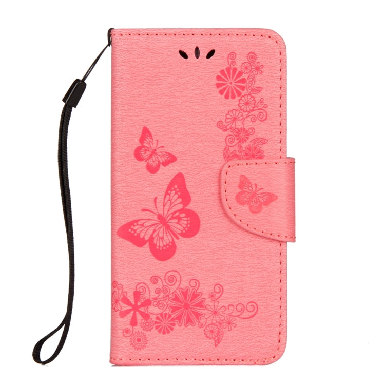 For iPhone X / XS Pressed Flowers Butterfly Pattern Horizontal Flip Leather Case with Holder & Card Slots & Wallet & Lanyard