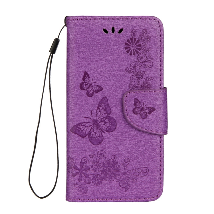 For iPhone X / XS Pressed Flowers Butterfly Pattern Horizontal Flip Leather Case with Holder & Card Slots & Wallet & Lanyard
