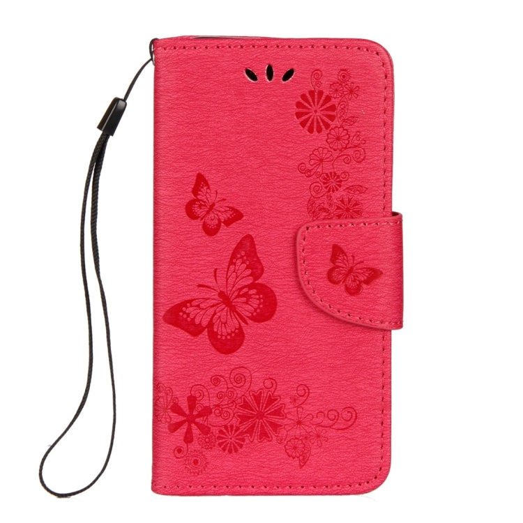 For iPhone X / XS Pressed Flowers Butterfly Pattern Horizontal Flip Leather Case with Holder & Card Slots & Wallet & Lanyard