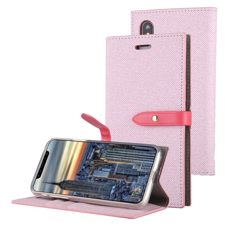 For iPhone X / XS GOOSPERY MILANO TPU + PU Linen Texture Horizontal Flip Leather Case with Card Slots & Wallet & Holder