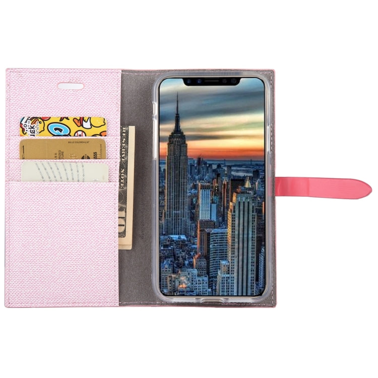 For iPhone X / XS GOOSPERY MILANO TPU + PU Linen Texture Horizontal Flip Leather Case with Card Slots & Wallet & Holder