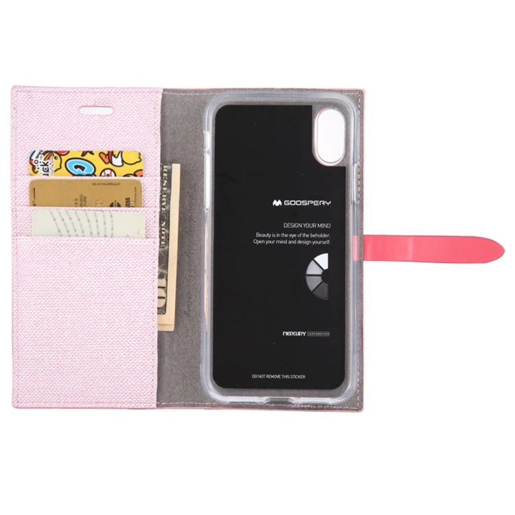 For iPhone X / XS GOOSPERY MILANO TPU + PU Linen Texture Horizontal Flip Leather Case with Card Slots & Wallet & Holder