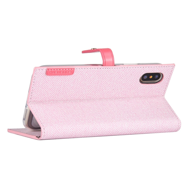 For iPhone X / XS GOOSPERY MILANO TPU + PU Linen Texture Horizontal Flip Leather Case with Card Slots & Wallet & Holder