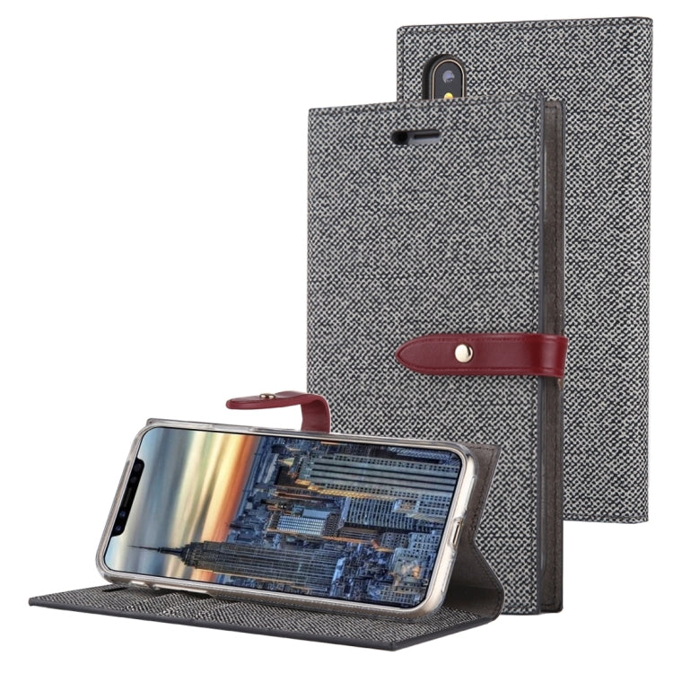 For iPhone X / XS GOOSPERY MILANO TPU + PU Linen Texture Horizontal Flip Leather Case with Card Slots & Wallet & Holder