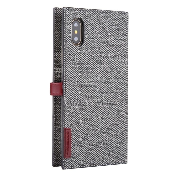 For iPhone X / XS GOOSPERY MILANO TPU + PU Linen Texture Horizontal Flip Leather Case with Card Slots & Wallet & Holder