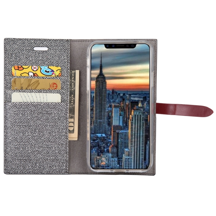 For iPhone X / XS GOOSPERY MILANO TPU + PU Linen Texture Horizontal Flip Leather Case with Card Slots & Wallet & Holder