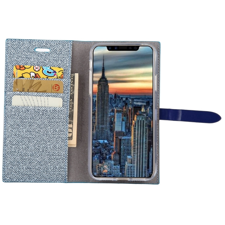 For iPhone X / XS GOOSPERY MILANO TPU + PU Linen Texture Horizontal Flip Leather Case with Card Slots & Wallet & Holder