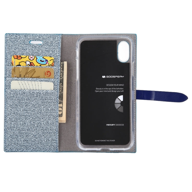 For iPhone X / XS GOOSPERY MILANO TPU + PU Linen Texture Horizontal Flip Leather Case with Card Slots & Wallet & Holder