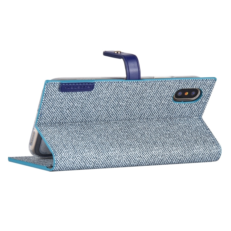For iPhone X / XS GOOSPERY MILANO TPU + PU Linen Texture Horizontal Flip Leather Case with Card Slots & Wallet & Holder