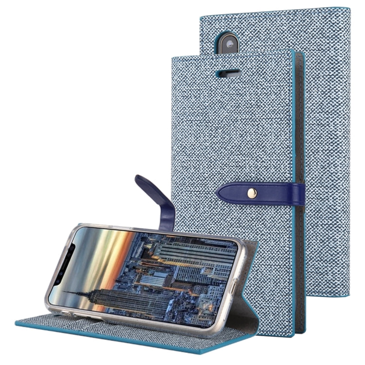 For iPhone X / XS GOOSPERY MILANO TPU + PU Linen Texture Horizontal Flip Leather Case with Card Slots & Wallet & Holder