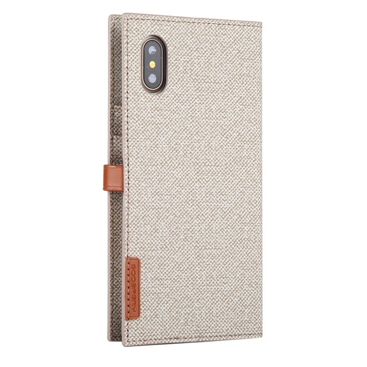 For iPhone X / XS GOOSPERY MILANO TPU + PU Linen Texture Horizontal Flip Leather Case with Card Slots & Wallet & Holder