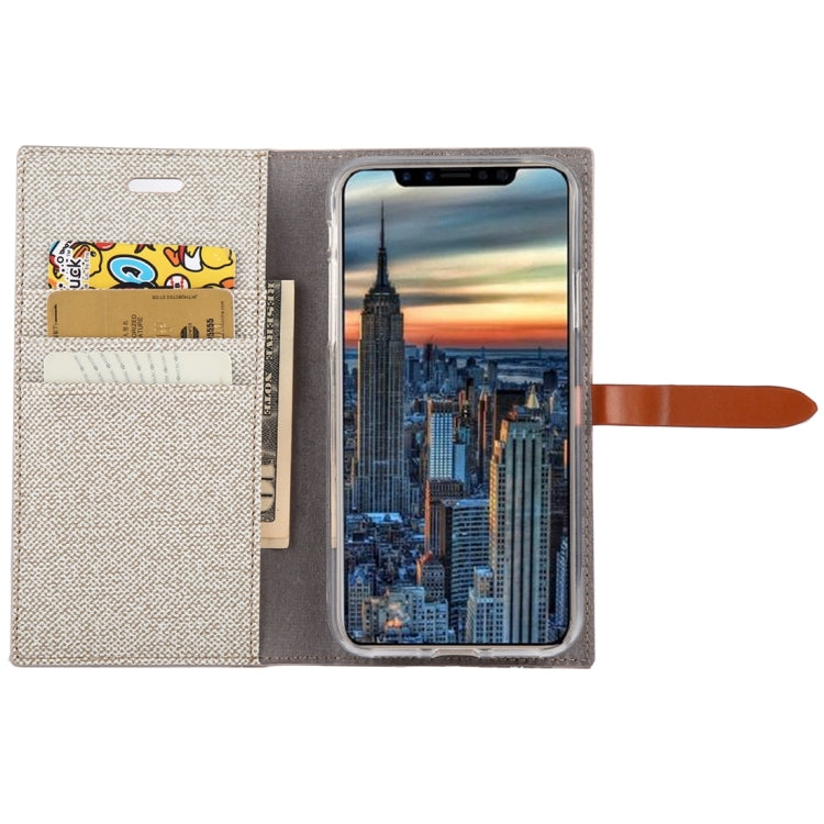 For iPhone X / XS GOOSPERY MILANO TPU + PU Linen Texture Horizontal Flip Leather Case with Card Slots & Wallet & Holder