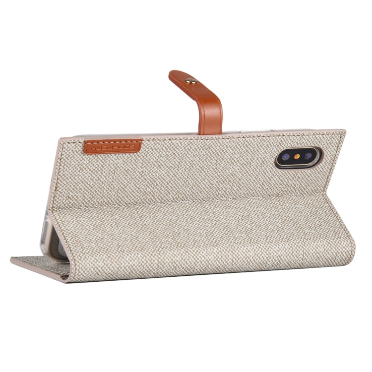 For iPhone X / XS GOOSPERY MILANO TPU + PU Linen Texture Horizontal Flip Leather Case with Card Slots & Wallet & Holder